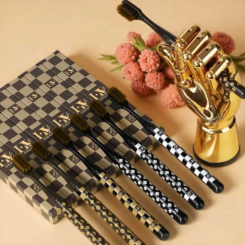 Luxury Mixed Color Toothbrush 6-Pack Soft Bristle Oral Care for Adults Daily Home CleaningT260307