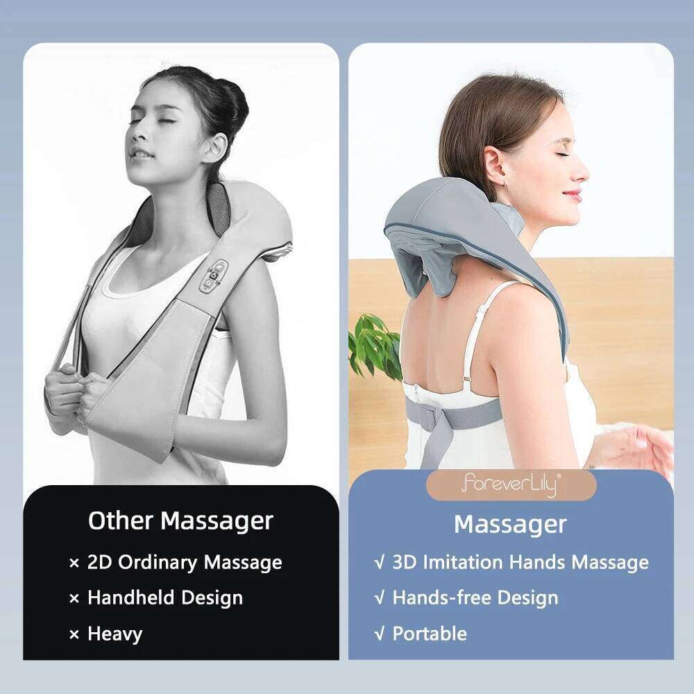 Foreverlily 26W Shoulder Massager Brushless Motor Body Kneading Massage Shawl Trapezius Neck Back Cervical masajeador 26Y0307