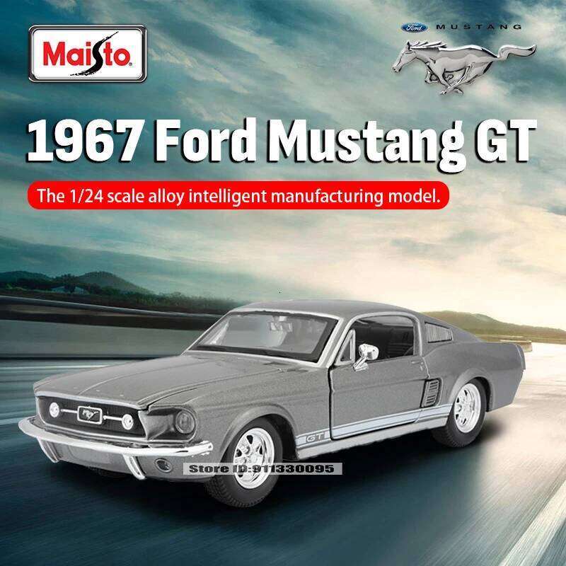 Maisto 1:24 1967 Mustang GT FORD Shelby GT500 alloy car model handicraft decoration collection toy tool gift Die casting Z260306
