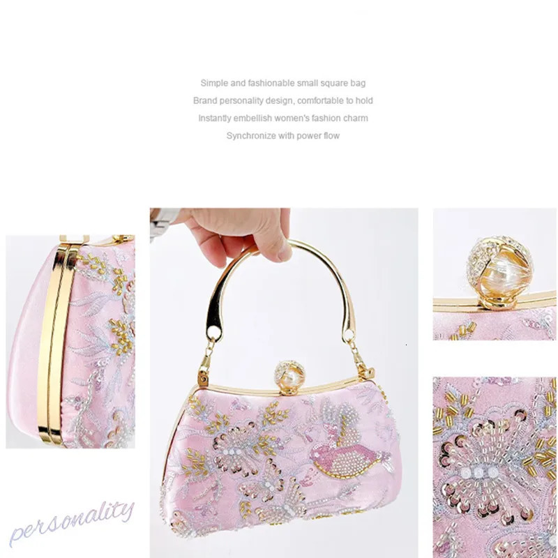 Fashion Chinese Style Womens Embroidered Sequin Evening Clutch Bag Highend Party Handbags Premium Dress Crossbody 260307