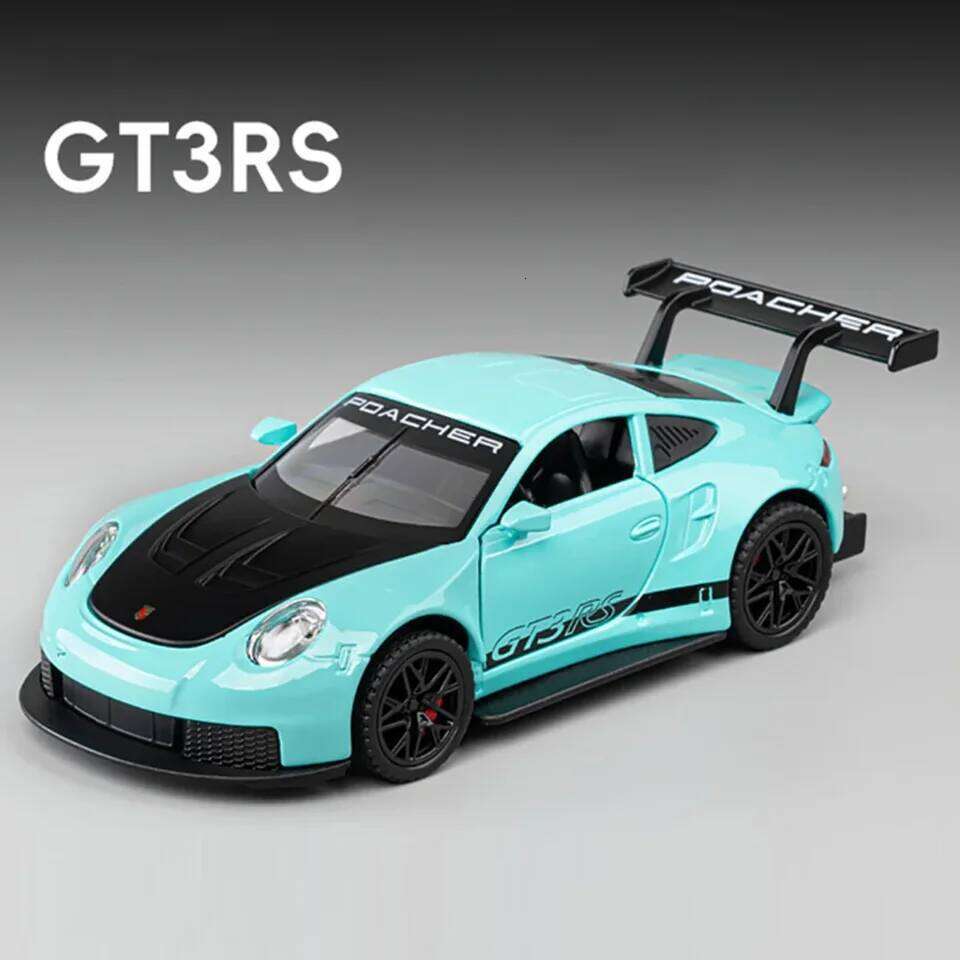 1:32 Alloy Diecast GT3 RS Toys Cars Models Wheel Pull Back 4 Doors Opened Supercar with Light Sound Sports Car Child Adult Gifts Z260307