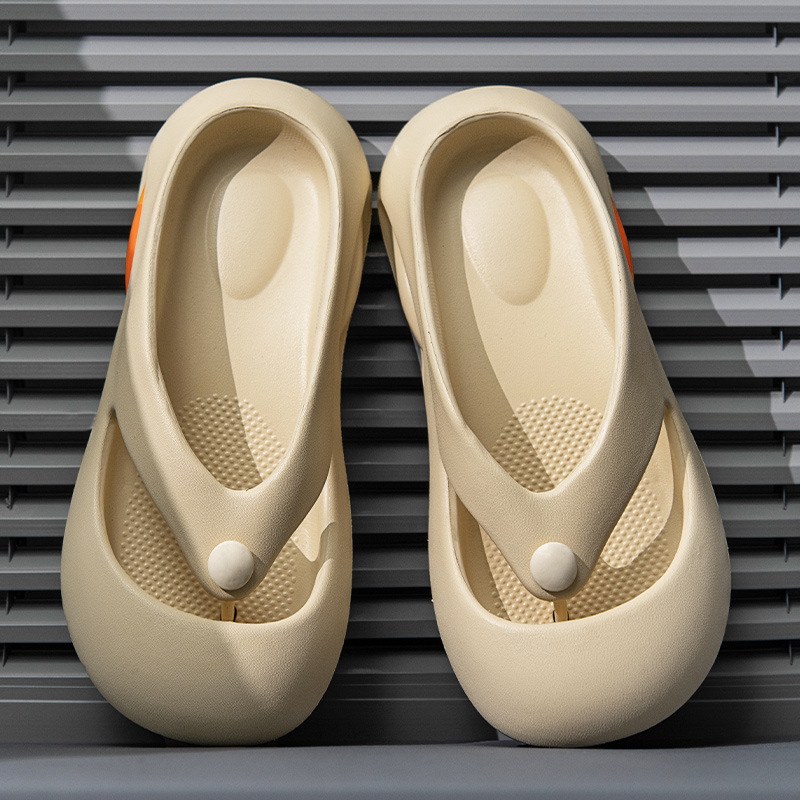 Baotou Men's Flip-flops Outdoor Thick Sole Couple Soft Sole Toe Post Sandals Simple Anti-collision Anti-slip Korean Style Beach Sandals