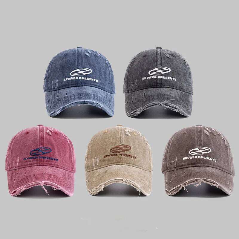 American Retro Washed Distressed Women's Baseball Cap Face Slimming Japanese Style Summer Sun Protection Hat with Letter Design Y260304