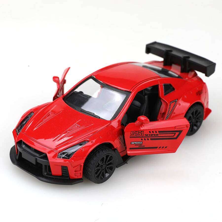 Bagged 1/36 Japanese-style die-cast pull-back racing car model, cool paint job, boy's toy, metal die casting, decoration. Z260306