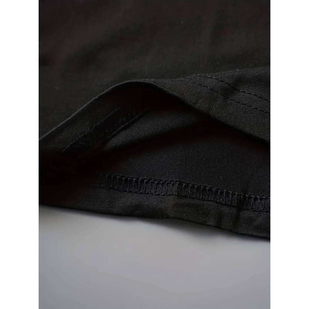 Cute Print Solid Crew Neck T-Shirt, Short Sleeve Casual Every Day Top For All Season, Women's Clothing XJ260306