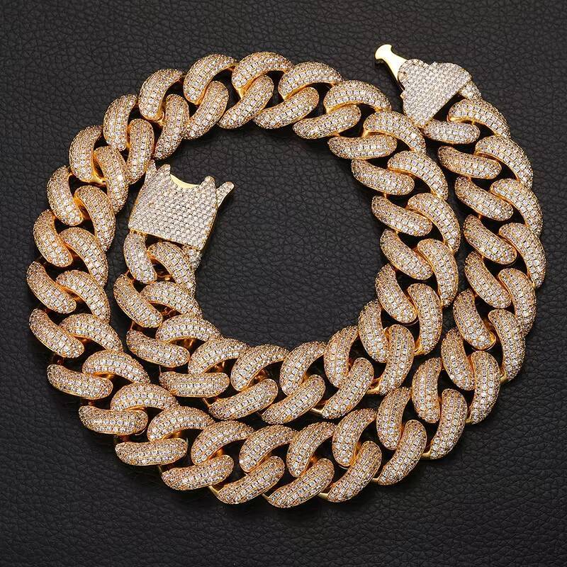 New Design Fine Jewelry Hip Hop Iced Out Moissanite/Zircon Cuban Link Chain Necklaces