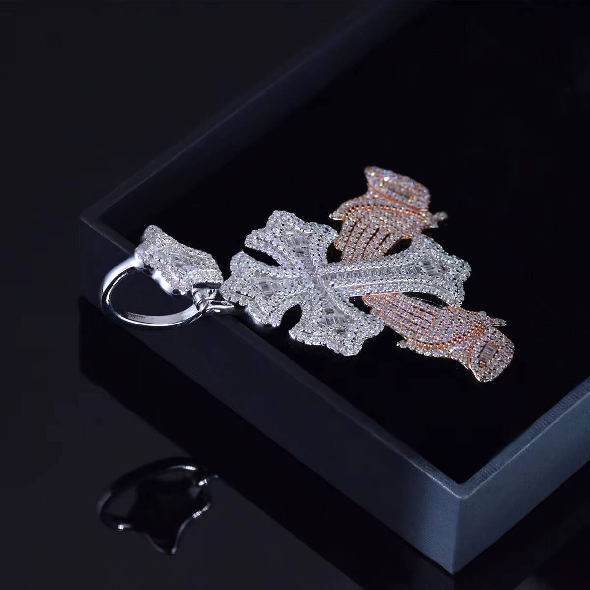 Customize Mens Hip Hop Necklace Jewelry S925 Sterling Silver Moissanite Prayer Cross Pendant