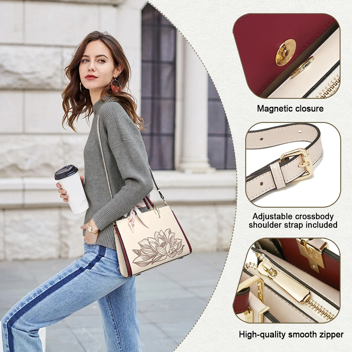 ER Embroidery Womens Handbag Split Leather Elegant Lady Tote Bag Chinese Style Shoulder Mothers Day Gift 260307