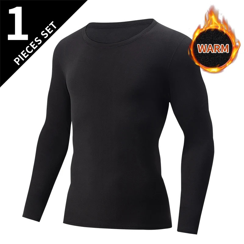 41 Piece Autumn And Winter Mens Solid Color Round Neck Warm Base Top Youth Middleaged Comfortable Casual Long Sleeved Tshirt 260302