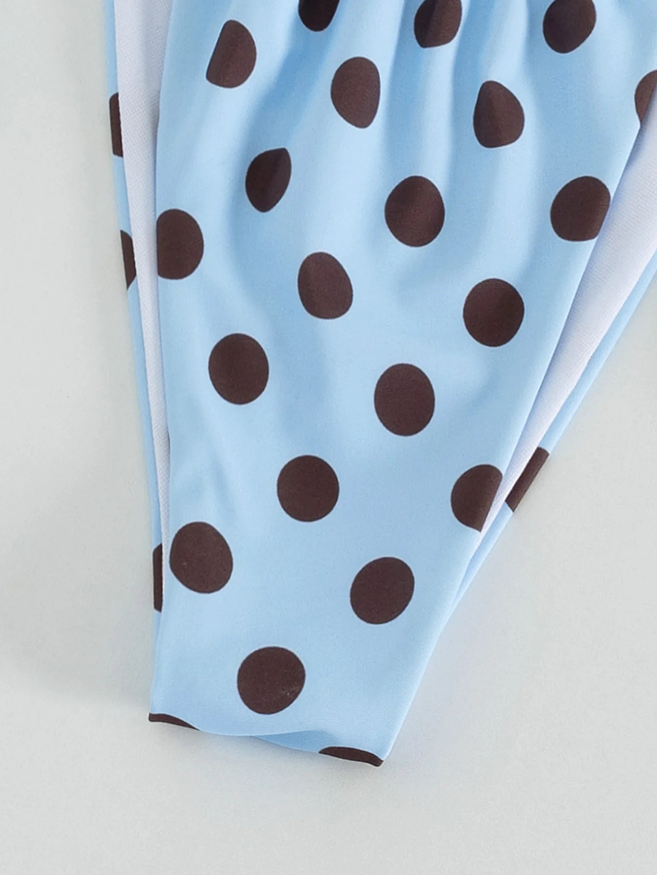 Womens Light Blue Polka Dot Bikini Set Halter Triangle Top Tie Side Bottom 2 Piece Swimwear for Beach Vacation 260306