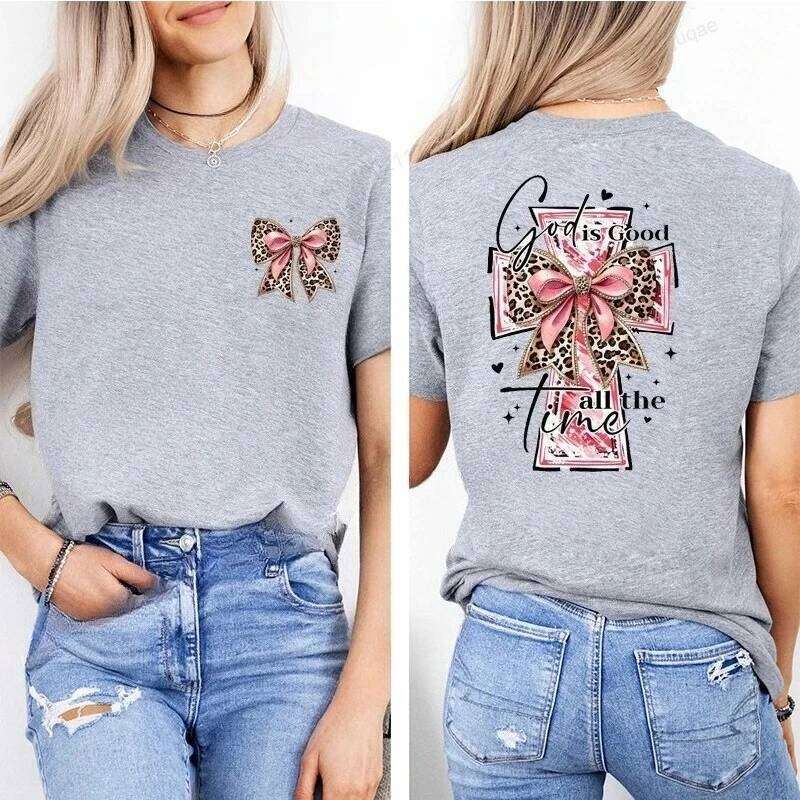 God Is Good All The Time Trend Women Fashion Clothing Graphic T-shirts Clothes Boho Christian Bible Verse Print Shirt Casual Tee XJ260306 XJ260306