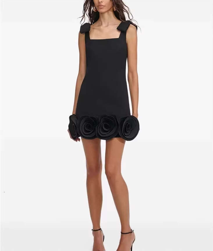 26 Spring/Summer Designer Fashionable Elegant Women's Fashionable Sexy A1 Belt 3D Large Flower Slimming Short Skirt