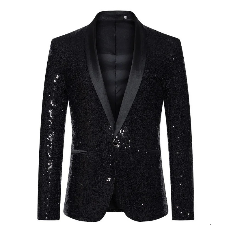 Multi Colors Mens Pearl Plate Suit Sequin Blazer Blue Silver Red Sparkly Glitter Jacket Wedding Party Stage Clothes for Men 260306