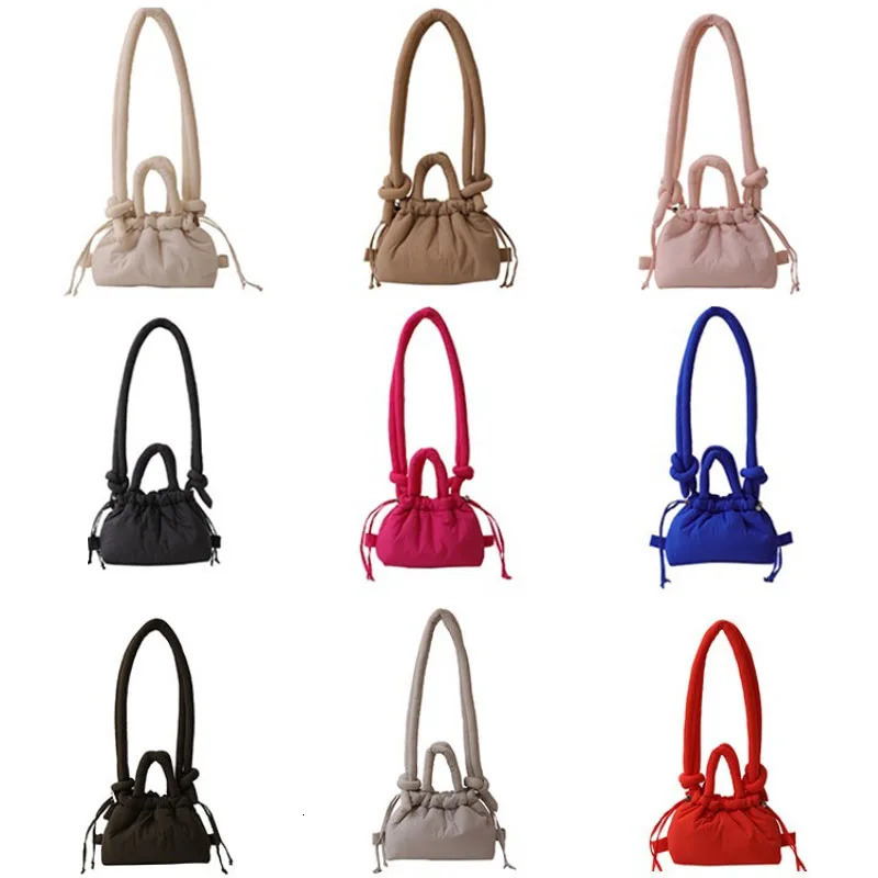 Korean Fashion Fabric Shoulder Bag Soft Dacron Crossbody Bag Mini Tote Purses for Women Underarm Bags Handbags and Purses 260306