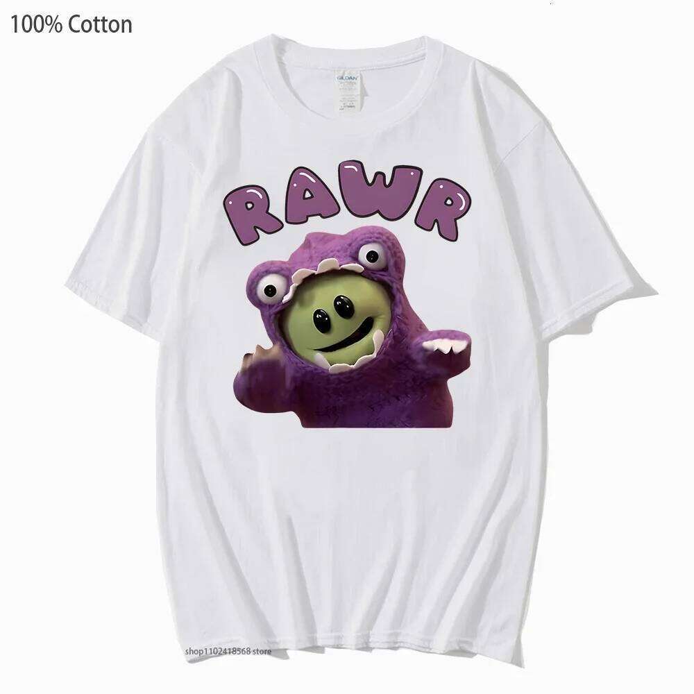 Mona Monster Cute Tshirt Nanalan Rawr Shirts Fashion Men's Clothes Kawaii Women Casual 100% Cotton Top Harajuku Unsiex Tee-shirt XJ260306