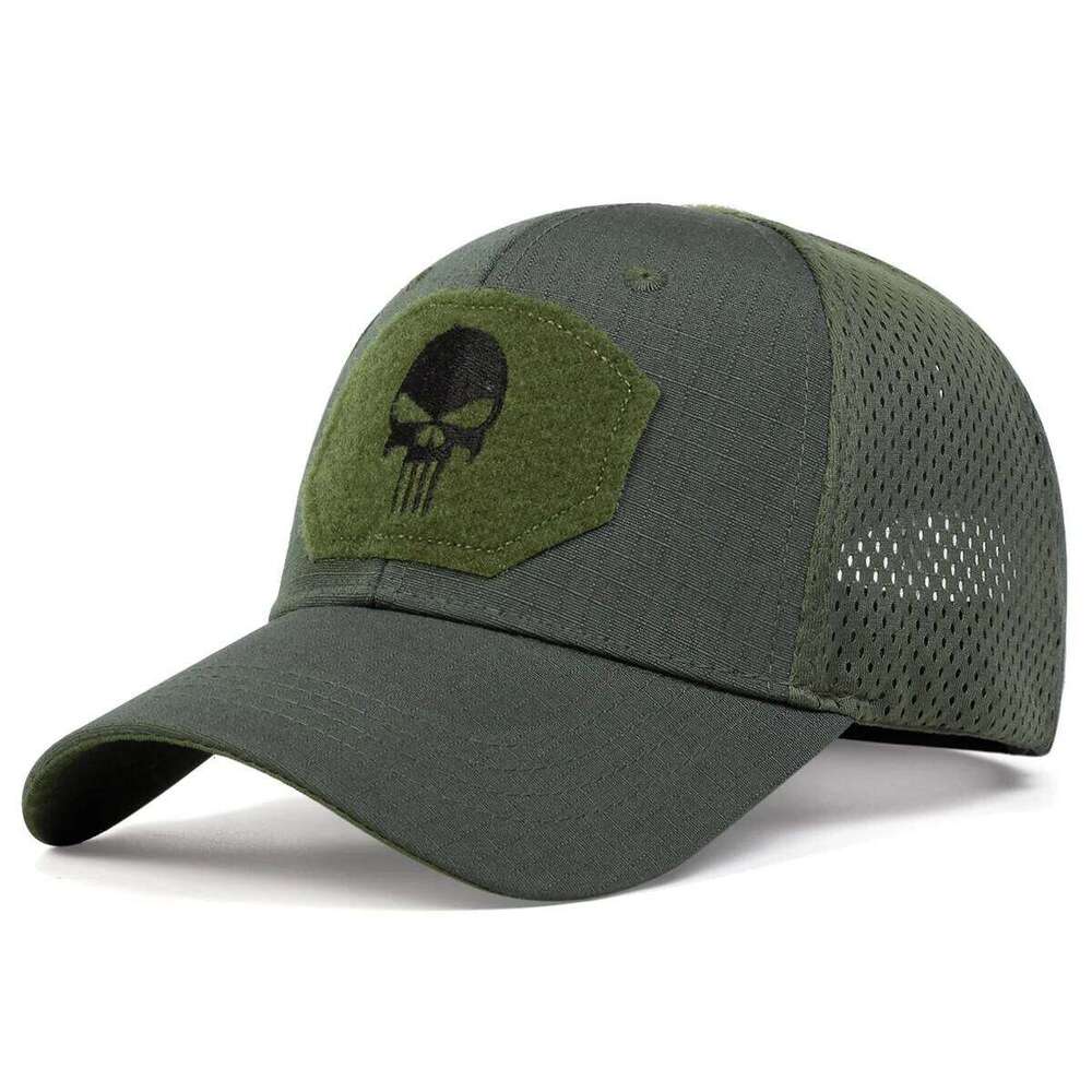 Camouflage baseball net cap, special forces tactical skull, sun shading magic tape, duckbill cap Y260304