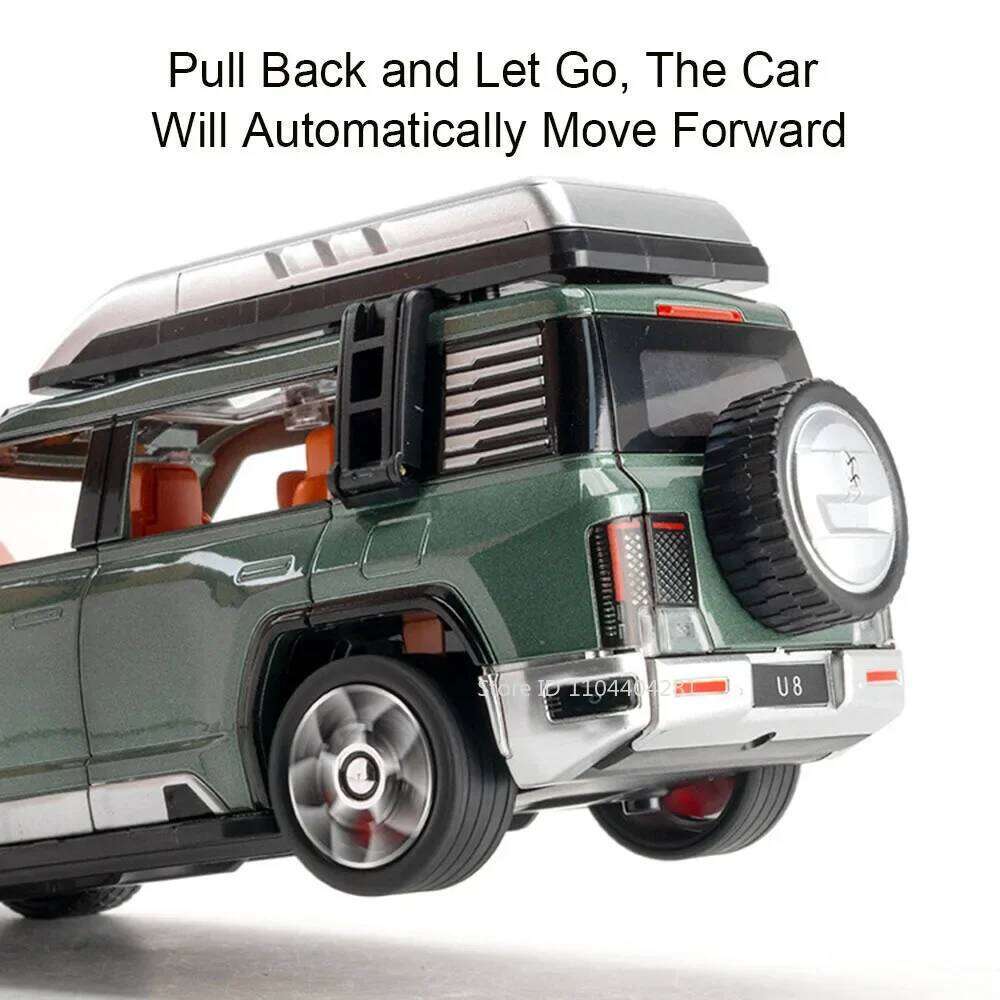 1:24 BYD Looks Up At U8 Toys Car Diecast Alloy Models Sound Light Doors Opened Front Wheel Steering Vehices Kids Festival Gifts Z260307