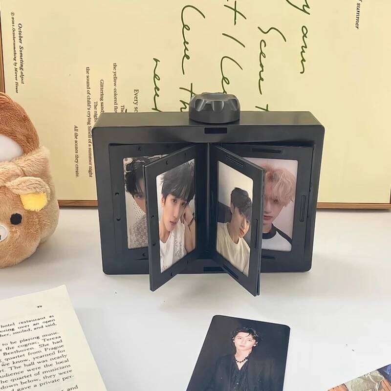 Rotatable Photo Kpop Photocard Holder Idol Picture Frame Display Stand Desk Accessorie Room Desktop Decor Marco De Fotos H260306