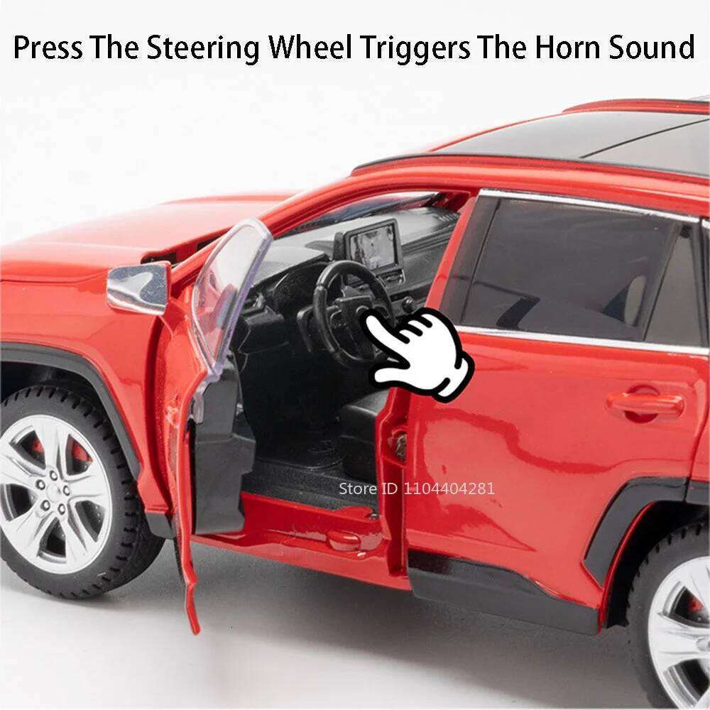 1:24 RAV4 LAND CRUISER LC80 Model Toy Diecast Alloy Car Doors Opened Sound Light Pull Back Miniature Vehices Boy's Birthday Gift Z260306
