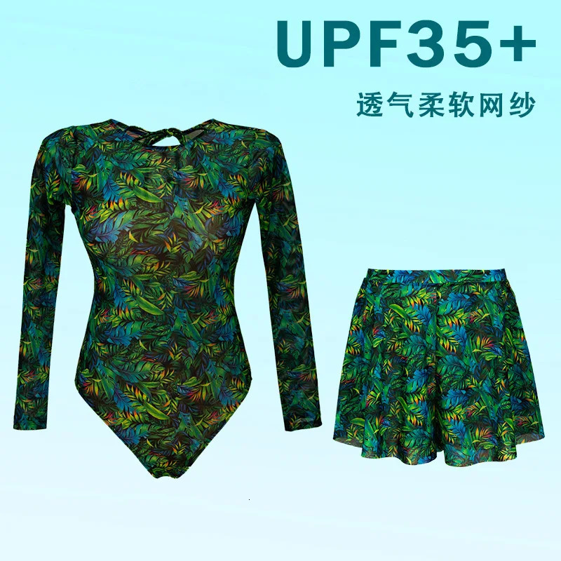 2026 Swimwear Women Long Sleeved Sun Protection One Piece Swimsuit Females Sports Bathers Swimming Bodysuit Beach With cover up 260306