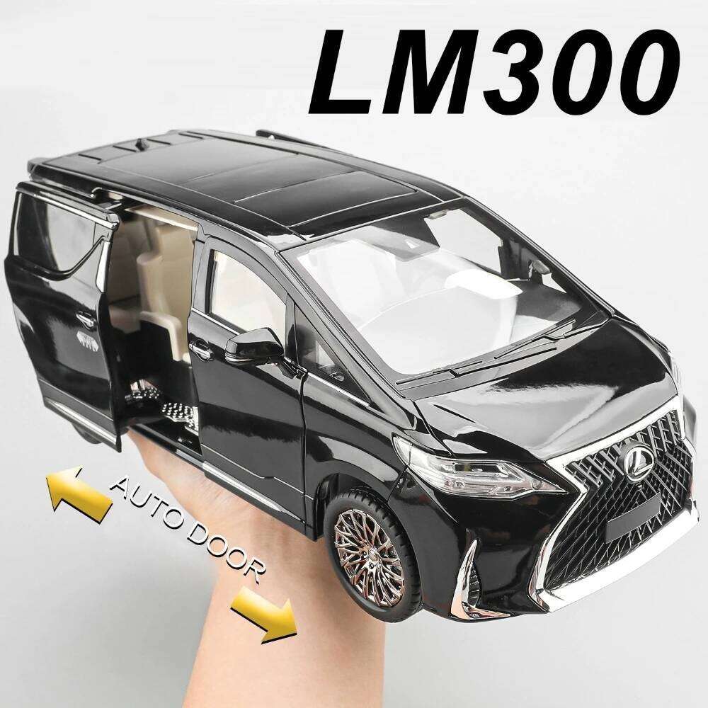 Large Size 1:18 Alloy LM300 Alphard MPV Models Diecast Car Toys 6 Doors Opened Sound Light Pull Back Vehices Adult Gift for Boys Z260306