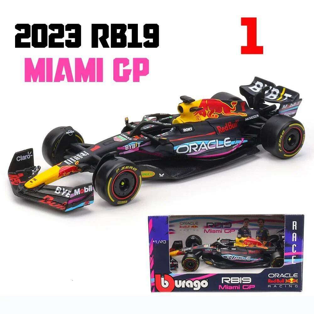 Bburago 1:43 2023 F1 Red Bull RB19 Miami GP #1 Max Verstappen #16 Leclerc Ferrari SF21 SF1000 Mcl36 W13 W12 W10 C42 Racing Car Z260306