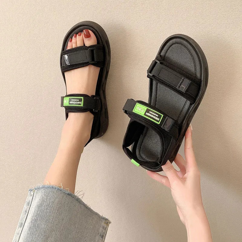 Womens Sandals Fashion Thick Soled Non Slip Comfortable Outer Wear Seaside Sandalias for Summer Buckle Strap Beach 260306
