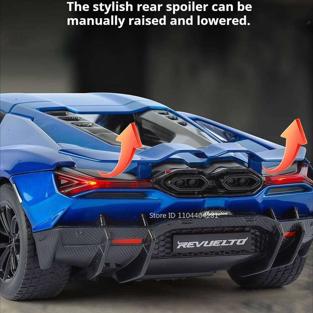 1:24 Revuelto LP700 Diecast Alloy Model Toys Sportscar Four Wheel Suspension with Sound Light Pull Back Vehcie Fashion Ornaments Z260306