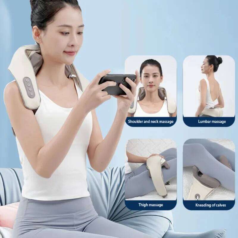 Hand pulled/shoulder strap wireless shoulder and neck trapezius massager, simulating a real person,hot compress,relieve fatigue 26Y0307