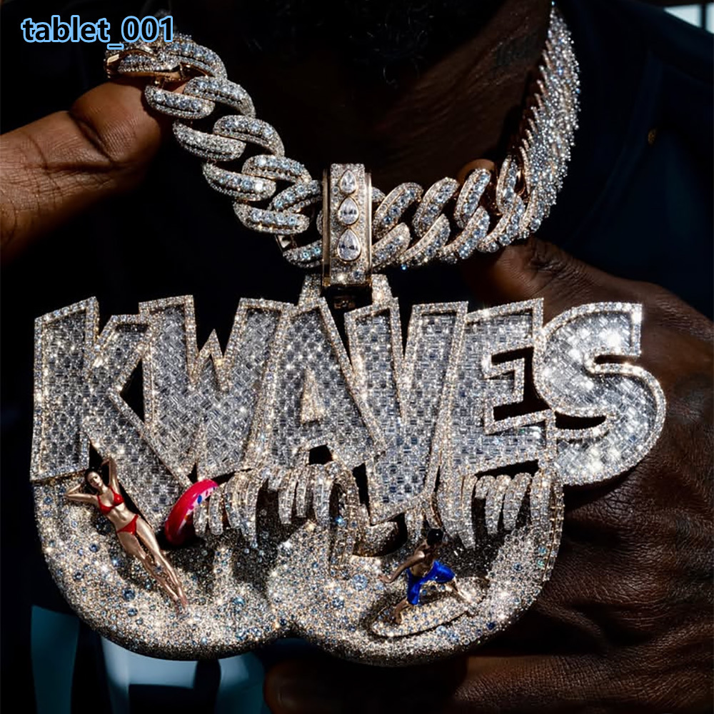 Factory Customized Moissanite Pendant Men Iced Out Jewelry VVS Moissanite Diamonds 3D Custom Letter Hip Hop Pendant