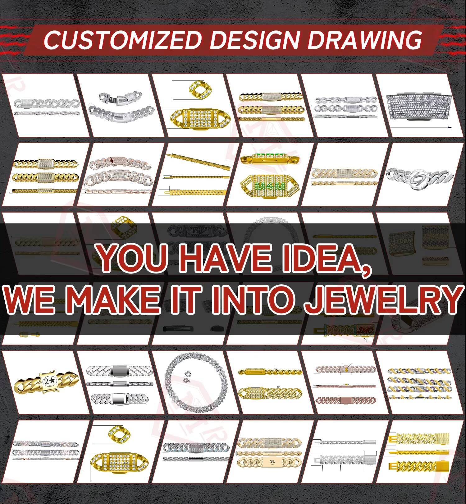 Luxury Rappers Iced Out Rose Gold Chain Emerald Cut Moissanite Cuban Link Chain Mens Hip Hop Miami Chain