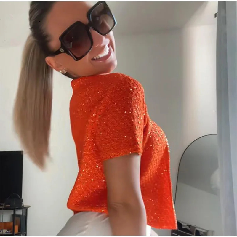Knitted Sequined Crop Top Women Casual Slim Fit Square Collar Sleeveless Backless Bodycon Vest Fashion Ladies Basic Tops zz 260306