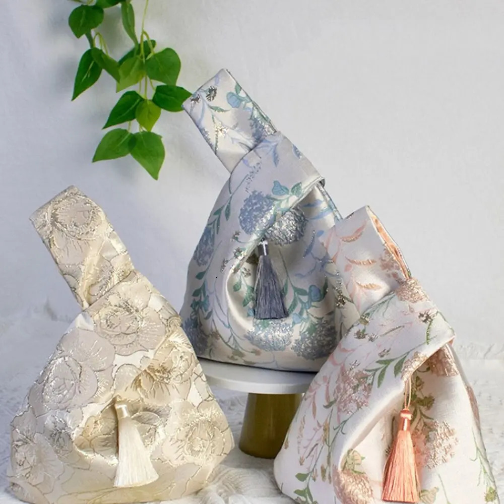 Chinese Style Embroidered Handbag Flower Print Tea Tools Storage Bag Cheongsam Accessories Small Item Pouch 260307