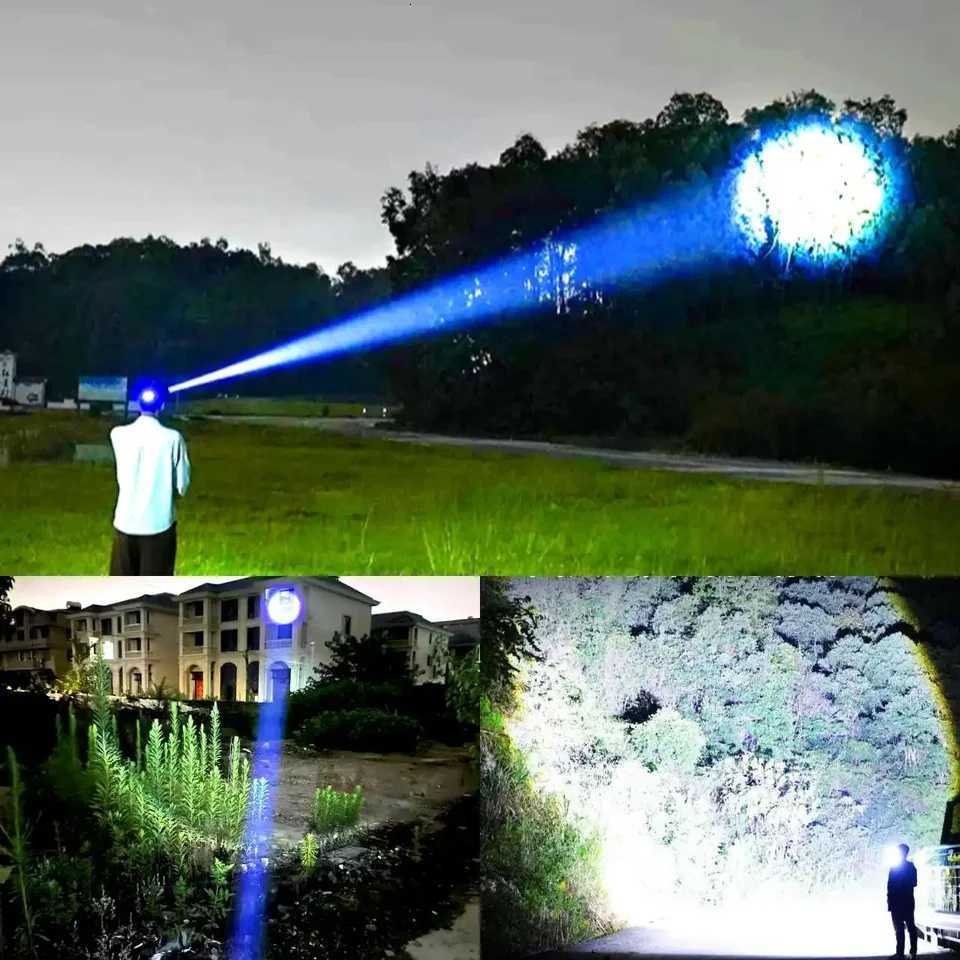 2025 New Ultra Bright Headlamp Rechargeable Head Flashlight High Power Head Torch Waterproof IR Sensor Head Lantern for Camping H260307