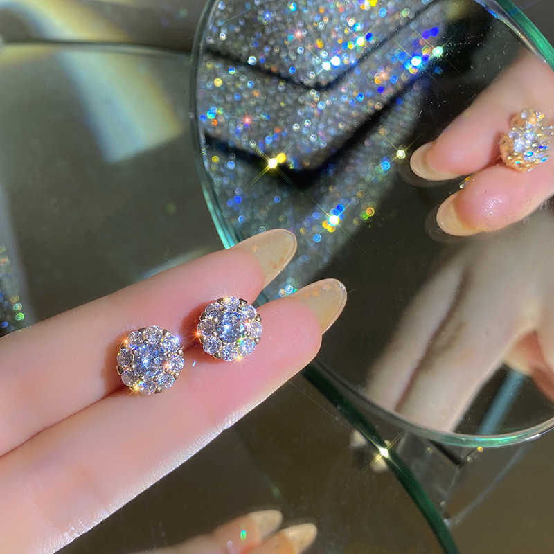 Moissanite Stud Earrings 8mm 12mm Clarity Fine Jewelry Silver H260307