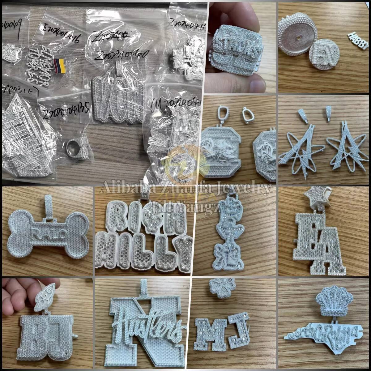 Custom Bail Letter Pendants VVS Moissanite Iced Out Full Diamonds Letter Initial Name Jewelry Necklace Personal