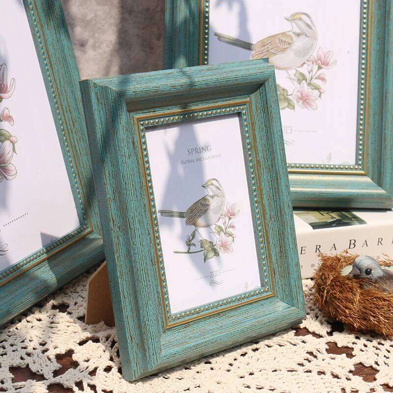 Retro Style Home Setting 1 Pc American Desktop Decoration Decor Photo Frame On Background Wall H260306