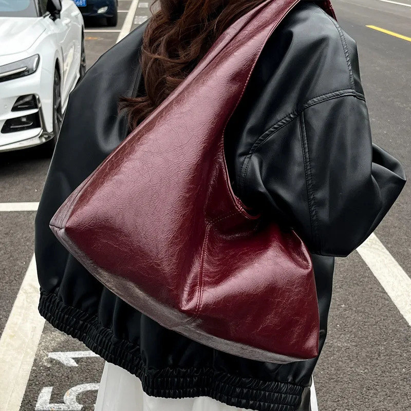 PU Leather Hobo Large Capacity Underarm Bags Autumn Winter Shoulder Bag for Women Trend Y2K Handbags and Purses Tote 260228