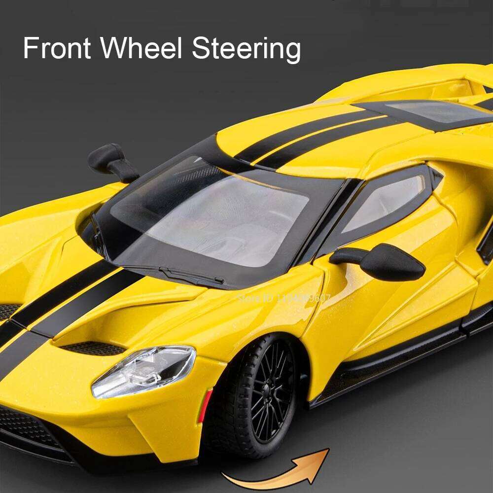 1:24 GT Apollo IE Alloy Sports Car Model Diecast Toys Front Wheel Steering Sound Light Pull Back Doors Opened Cars Kids Ornament Z260307