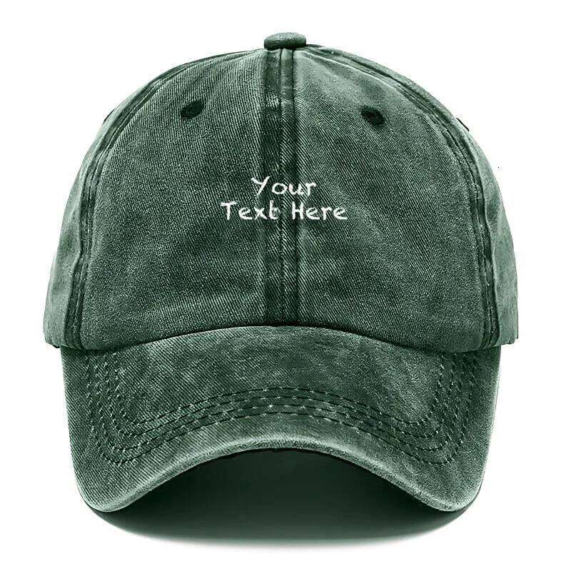 Customizable Text Vintage Washed Baseball Adjustable Distressed Trucker Hat for Men Women Personalized Cotton Cap Y260304