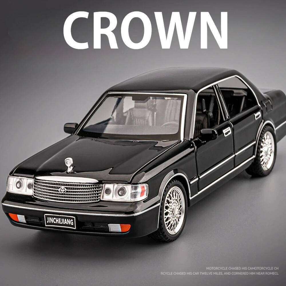 1:32 Crown GR86 Diecast Alloy Miniature Model Toys Car with Sound Light Pull Back 6 Doors Opened Vehices Children Christmas Gift Z260306
