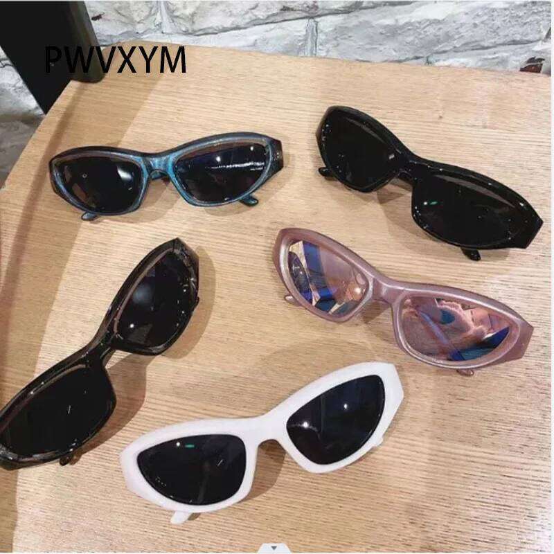New Y2K Sports Punk Sunglasses Women Brand Designer Oval Goggle Men Luxury Sun Glasses UV400 Colorful Mirror Fashion Eyewear 26Y0302