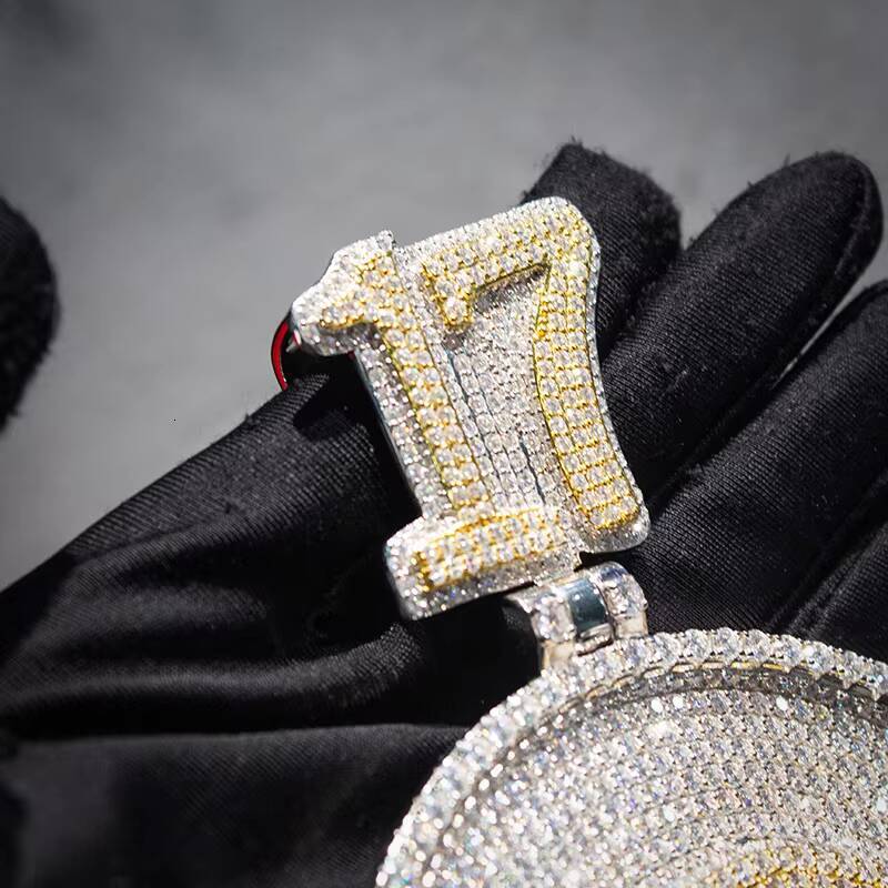 Custom Moissanite Pendant Hip Hop Jewelry Iced Out Silver 925 Moissanite Pendant