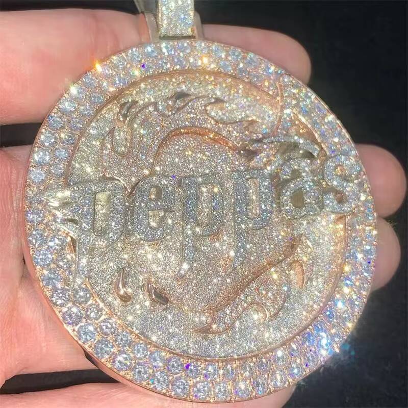 Custom Hip Hop Jewelry Moissanite Diamond Pendant Name Iced Out Pendant