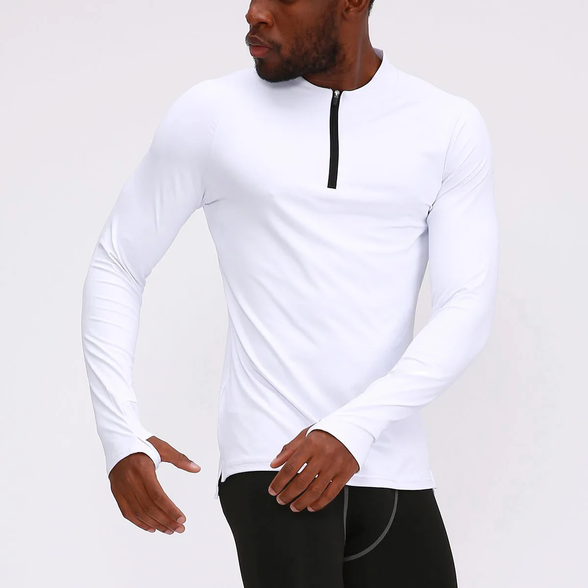 Mens Long Sleeve Fitness TShirt Quick Dry Breathable Sportswear Outdoor Running Basketball Elastic Sports Slim Tops Clothes 260302