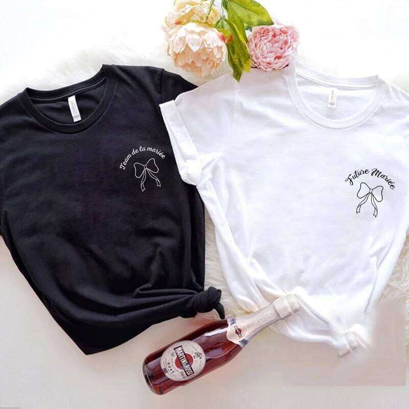 French Girls Bachelorette EVJF Party Statement: Future & Team Bride Double-Sided Tees Elevate Your Single Farewell Shirt XJ260306
