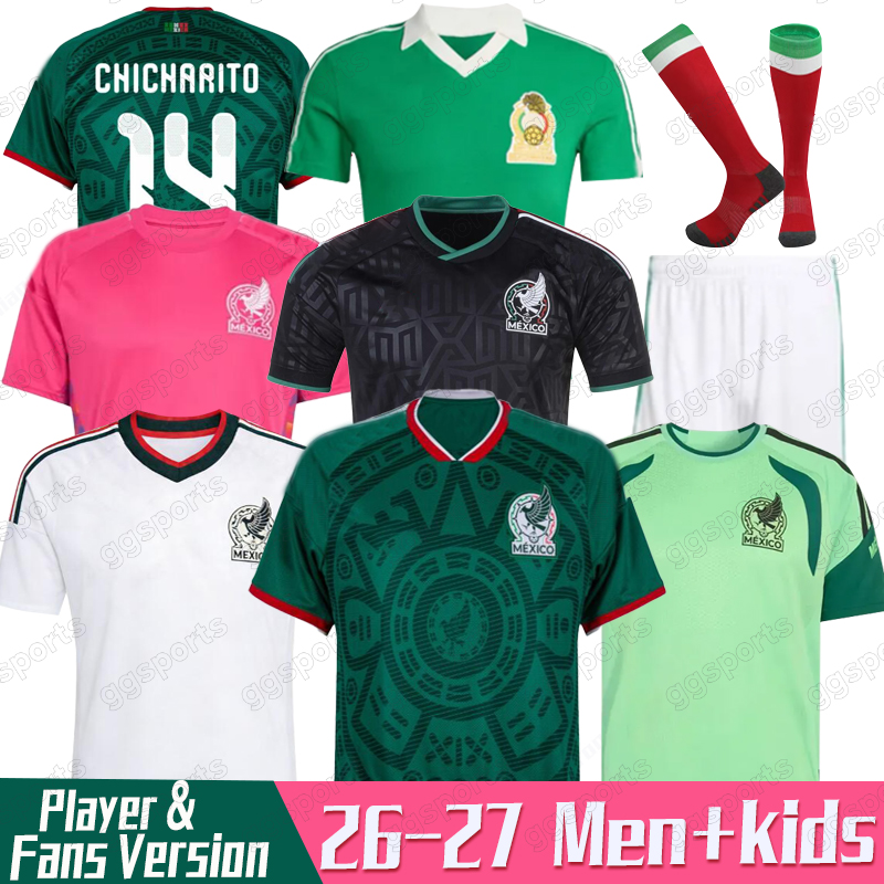Mexico 2026 Copa America RAUL CHICHARITO Soccer Jerseys LOZANO 25 26 H.LOZANO Men Kids Football Shirts Uniforms Fans Player Version GIMENEZ 2025 Gold Cup