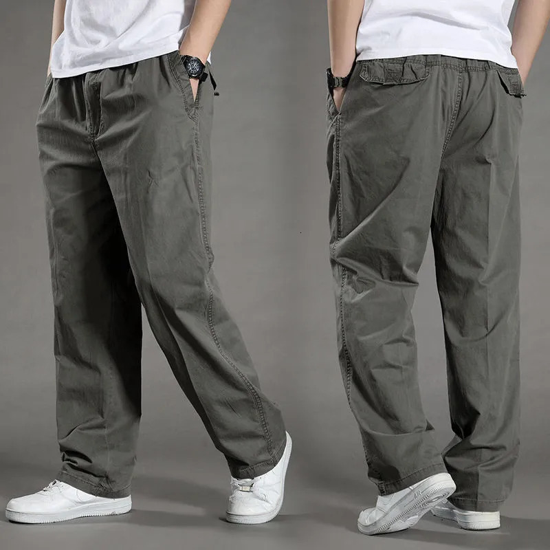 Mens Cargo Pants Summer Spring Cotton Work Wear In Large Size 6XL Casual Climbing Joggers Sweatpants Hombre Autumn Trousers 260305