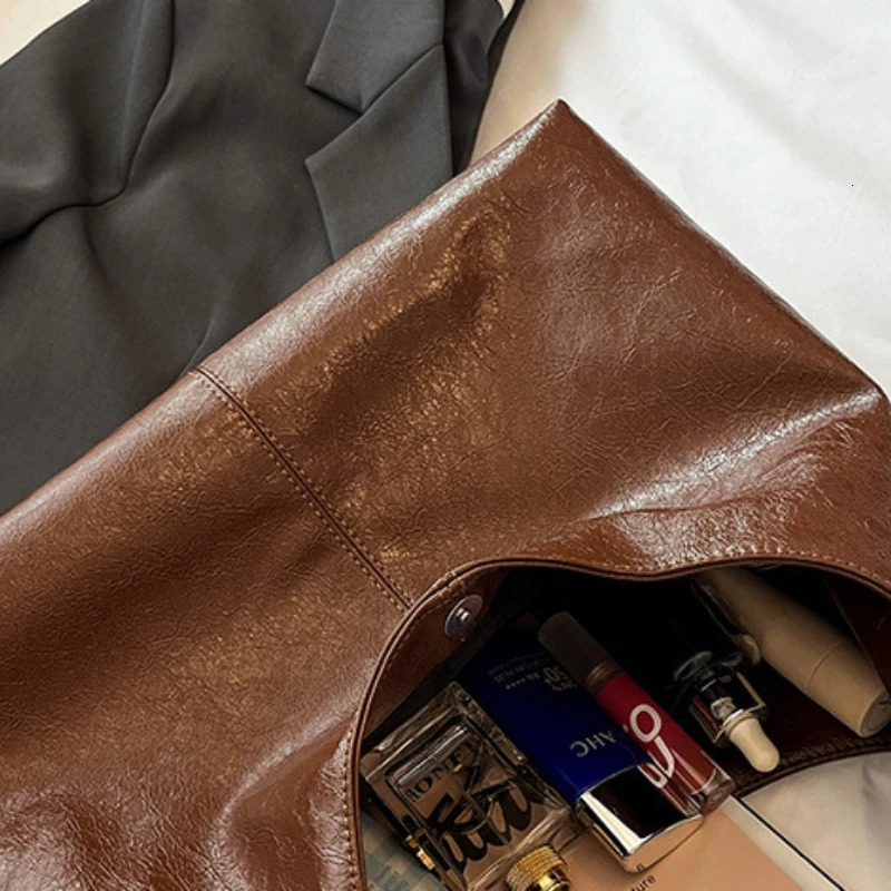 PU Leather Hobo Large Capacity Underarm Bags Autumn Winter Shoulder Bag for Women Trend Y2K Handbags and Purses Tote 260228