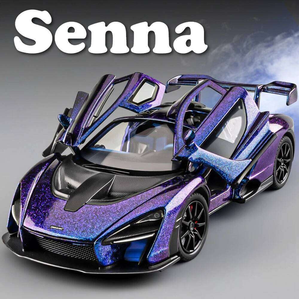 1:24 Senna Lambor Revuelto Alloy Model Toy Diecast Car Door Opened Sound Light Pull Back Front Wheel Steering Vehice Friend Gift Z260307